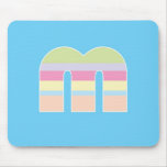 Multicolor Striped Monogram - Letter M Mouse Pads