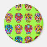 Multicolor Sugar Skulls Fridge Magnets