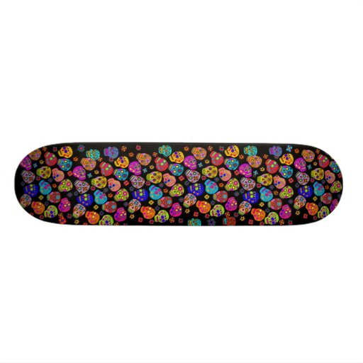 Multicolor Sugar Skulls Skate Decks