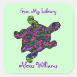 Multicolor Turtle Child's Bookplate Stickers