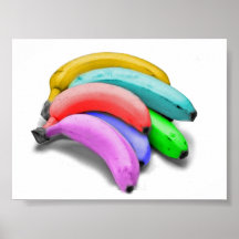 Multicolored banana poster