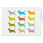Multicolored bassets card