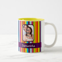 Multicolored candy stripe mug
