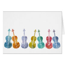 Multicolored Cellos Cards