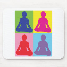 Multicolored Lotus Pose Yoga Mouse Pad