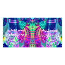 Multicolored Plaid Delight Fractal Photo Card Template