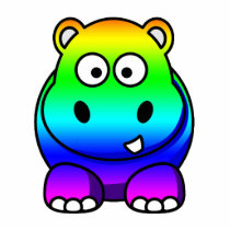Multicolored Rainbow Hippo  Photo Sculpture