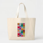 Multicolored Smiley Hearts Canvas Bags