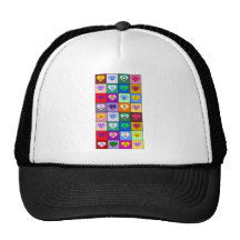 Multicolored Smiley Hearts Hats