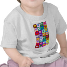 Multicolored Smiley Hearts T Shirts