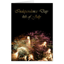 Multicolored Streaks Fireworks Greeting Cards