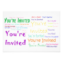 Multicolored "You're Invited" Party Invitation