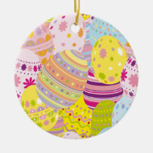 Multicoloured easter eggs christmas ornaments