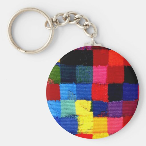 multicoloured woven bright keychain