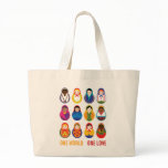 Multicultural Nesting Dolls One Love World Peace bags