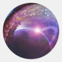 Multigenerational Interstellar City Ship Round Sticker