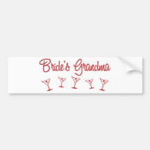 MultiMartini-BridesGrandma-Red Bumper Stickers