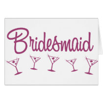 MultiMartini-Bridesmaid-Pink Greeting Card