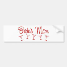 MultiMartini-BridesMom-Red Bumper Sticker