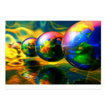 Multiple burning globes postkarten