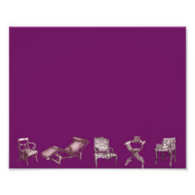 Multiple chairs in purple photo