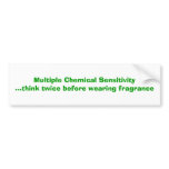 Multiple Chemical Sensitivity Bumper Sticker