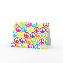 Multiple Multicolor Peace Signs Cards