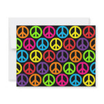 Multiple Multicolor Peace Signs invitations