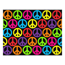 Multiple Multicolor Peace Signs Custom Announcement