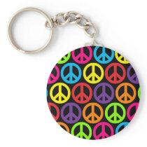 Multiple Multicolor Peace Signs Key Chains