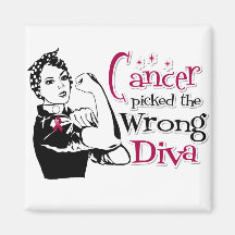 Multiple Myeloma Cancer Picked The Wrong Diva Fridge Magnet