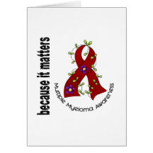 Multiple Myeloma Flower Ribbon 3 Card