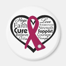 Multiple Myeloma Heart Ribbon Collage Refrigerator Magnets