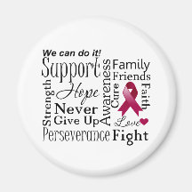 Multiple Myeloma Supportive Words Refrigerator Magnet