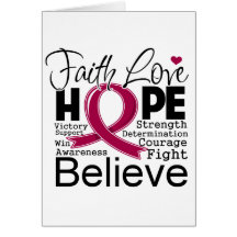 Multiple Myeloma Typographic Faith Love Hope Greeting Cards