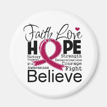Multiple Myeloma Typographic Faith Love Hope Fridge Magnet