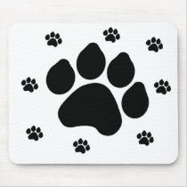 Multiple Paw Print Mousepad