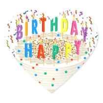 (multiple products selected) Happy Birthday_ Heart Sticker