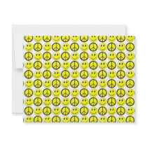 Multiple Retro Smiley Peace Signs Custom Invitation