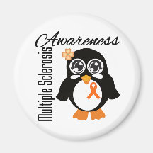 Multiple Sclerosis Awareness Penguin Refrigerator Magnets