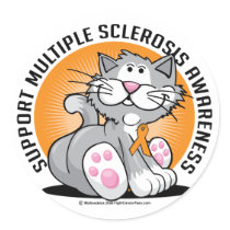 Multiple Sclerosis Cat stickers