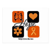 Multiple Sclerosis Hope Love Inspire Awareness Postcard
