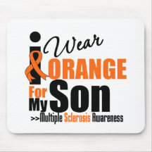 Multiple Sclerosis I Wear Orange For My Son Mouse Pad