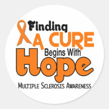 Multiple Sclerosis MS HOPE 5 Round Stickers