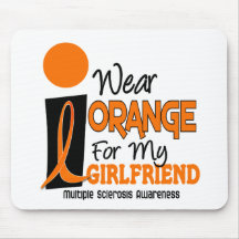 Multiple Sclerosis MS Orange For My Girlfriend 9 Mousepad