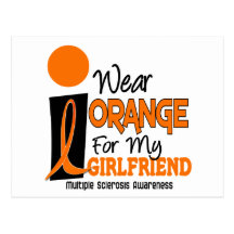 Multiple Sclerosis MS Orange For My Girlfriend 9 Postcards