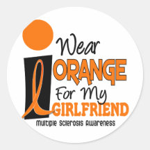 Multiple Sclerosis MS Orange For My Girlfriend 9 Sticker