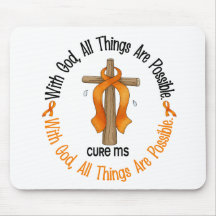 Multiple Sclerosis MS WITH GOD CROSS 1 Mousepad