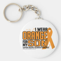 Multiple Sclerosis Orange for Son Key Chains