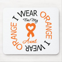 Multiple Sclerosis Orange Ribbon Aunt Mouse Pads